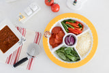 pinstripes melamine divided dish